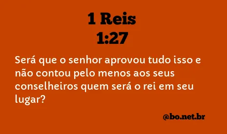 1 Reis 1:27 NTLH