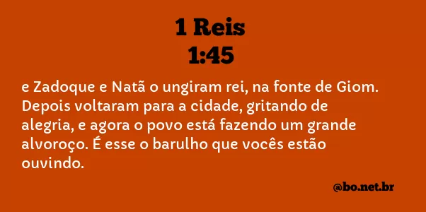 1 Reis 1:45 NTLH