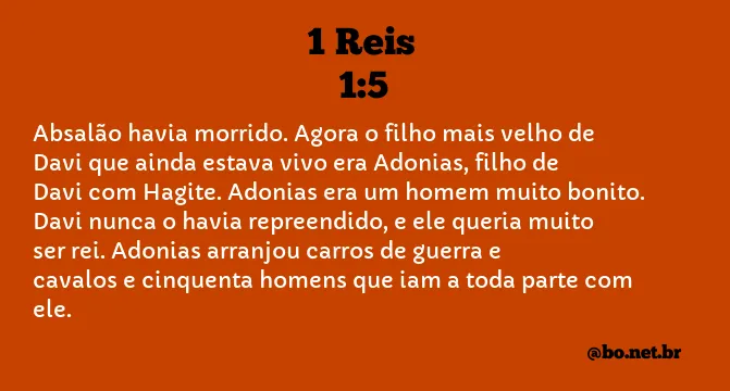 1 Reis 1:5 NTLH