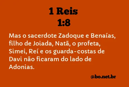 1 Reis 1:8 NTLH