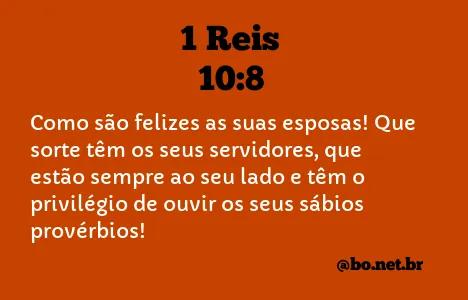 1 Reis 10:8 NTLH