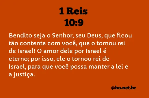 1 Reis 10:9 NTLH