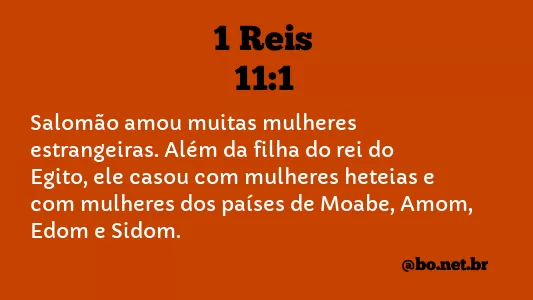 1 Reis 11:1 NTLH