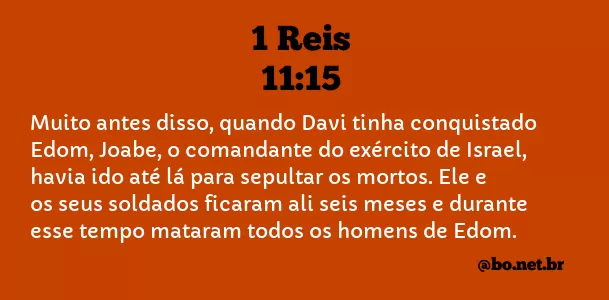 1 Reis 11:15 NTLH