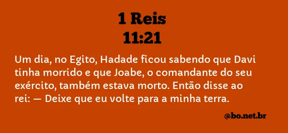1 Reis 11:21 NTLH