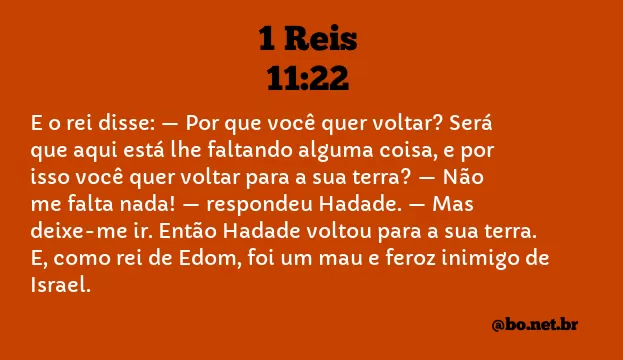 1 Reis 11:22 NTLH