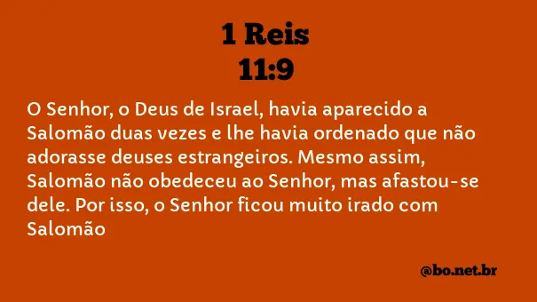 1 Reis 11:9 NTLH