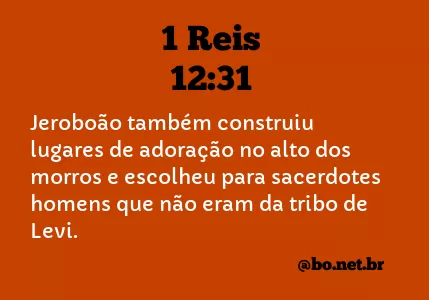 1 Reis 12:31 NTLH