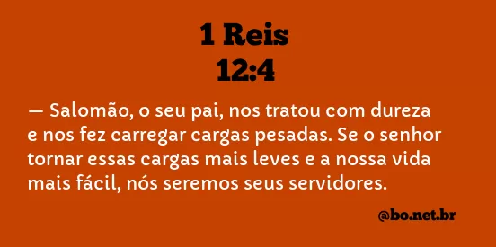 1 Reis 12:4 NTLH