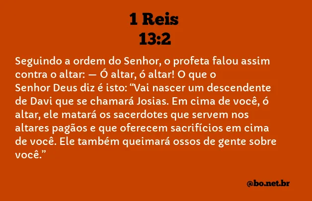 1 Reis 13:2 NTLH