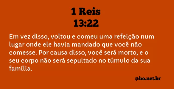 1 Reis 13:22 NTLH