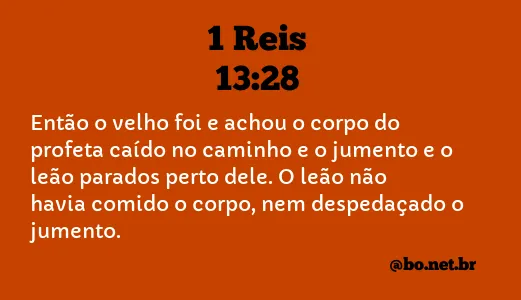 1 Reis 13:28 NTLH