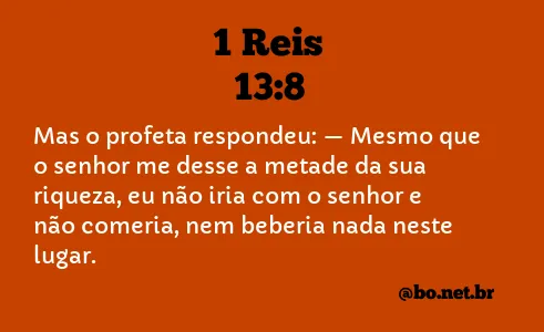 1 Reis 13:8 NTLH