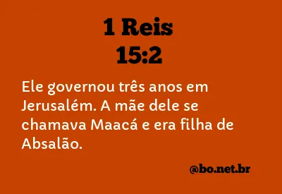 1 Reis 15:2 NTLH