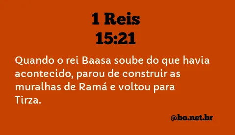 1 Reis 15:21 NTLH