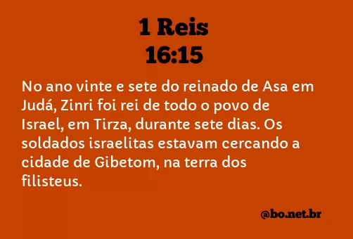 1 Reis 16:15 NTLH