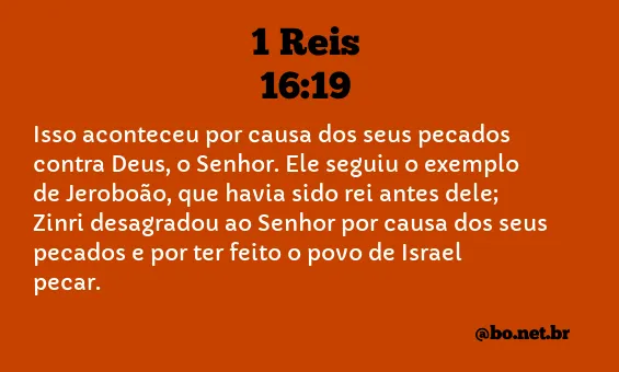 1 Reis 16:19 NTLH