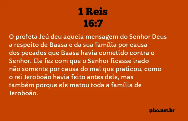 1 Reis 16:7 NTLH