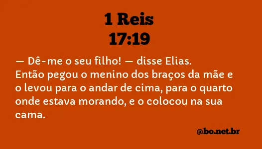 1 Reis 17:19 NTLH