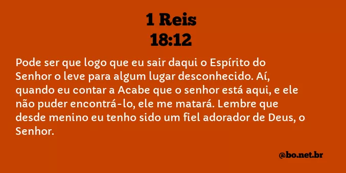 1 Reis 18:12 NTLH