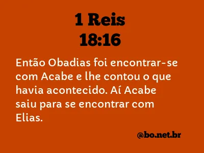 1 Reis 18:16 NTLH