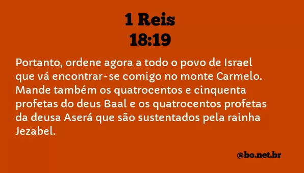 1 Reis 18:19 NTLH