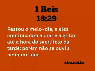 1 Reis 18:29 NTLH
