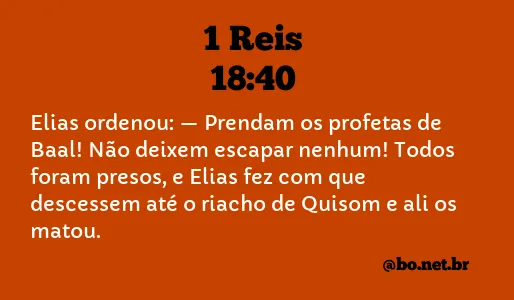 1 Reis 18:40 NTLH