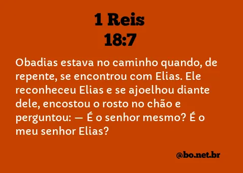 1 Reis 18:7 NTLH