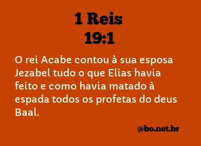 1 Reis 19:1 NTLH