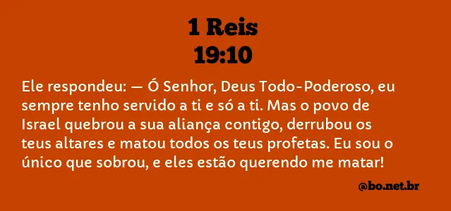 1 Reis 19:10 NTLH