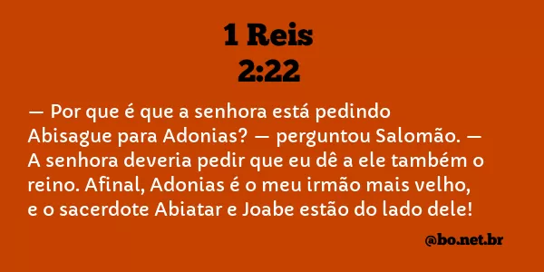 1 Reis 2:22 NTLH