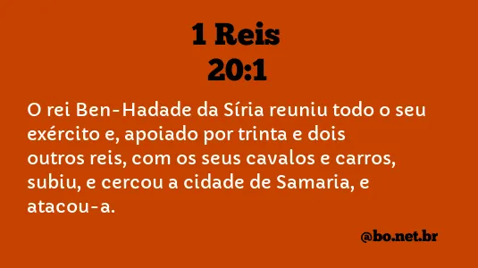 1 Reis 20:1 NTLH