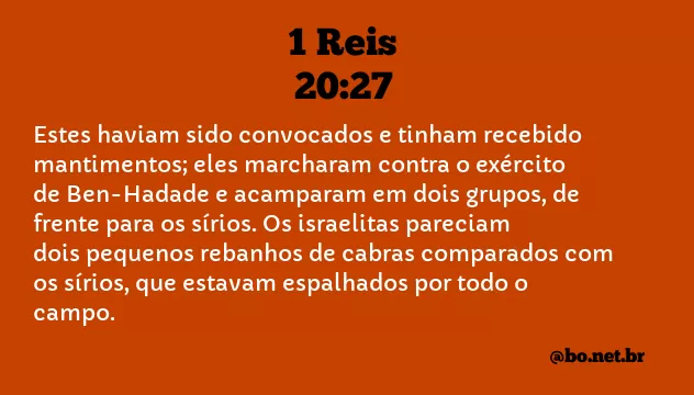 1 Reis 20:27 NTLH
