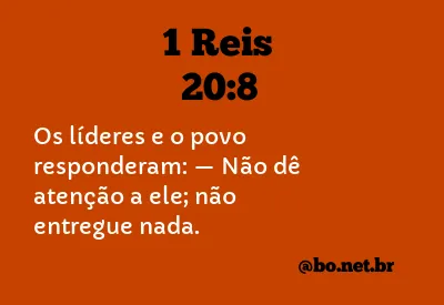 1 Reis 20:8 NTLH