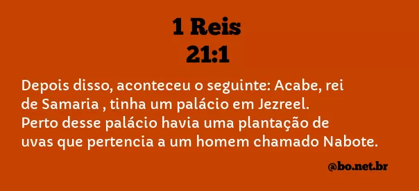 1 Reis 21:1 NTLH
