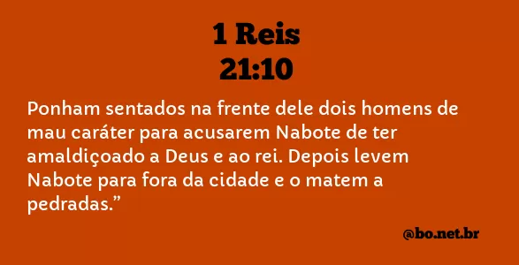 1 Reis 21:10 NTLH