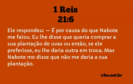 1 Reis 21:6 NTLH