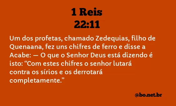 1 Reis 22:11 NTLH