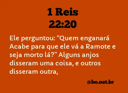 1 Reis 22:20 NTLH