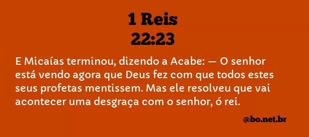 1 Reis 22:23 NTLH