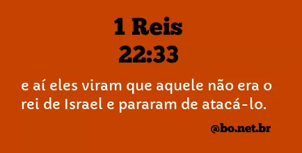 1 Reis 22:33 NTLH