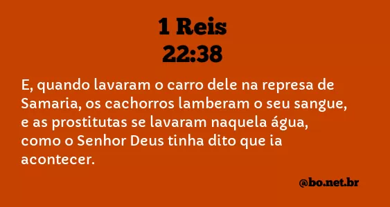 1 Reis 22:38 NTLH