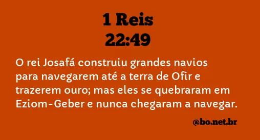 1 Reis 22:49 NTLH