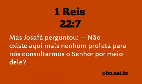 1 Reis 22:7 NTLH
