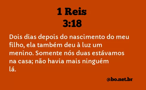 1 Reis 3:18 NTLH