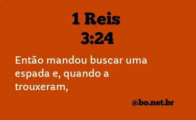 1 Reis 3:24 NTLH