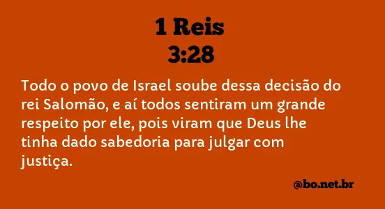 1 Reis 3:28 NTLH