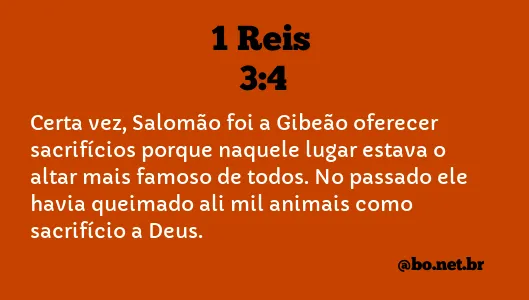 1 Reis 3:4 NTLH