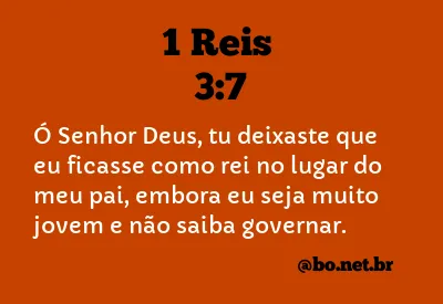 1 Reis 3:7 NTLH